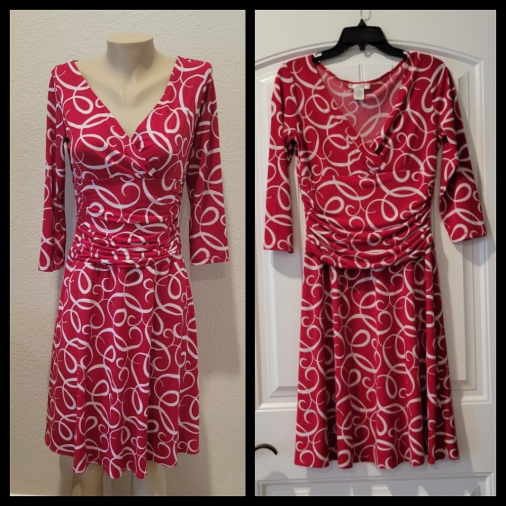 Elegant Red Patterned Dress 10